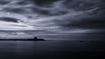 Картинка природа моря океаны облака вечер река