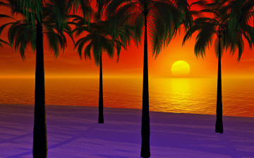 Картинка 3д графика nature landscape природа пальмы