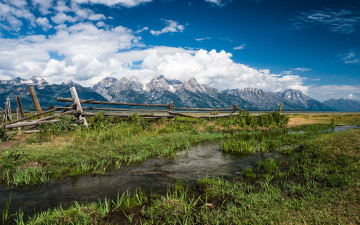 Картинка grand teton national park природа пейзажи ручей горы