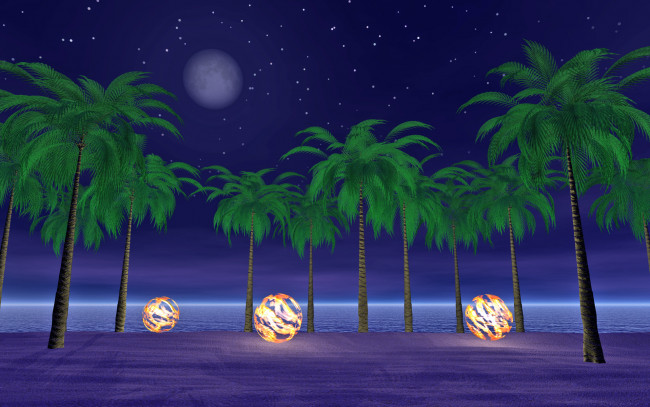 Обои картинки фото 3д, графика, nature, landscape, природа, пальмы