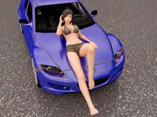 Картинка автомобили 3д девушка автомобиль