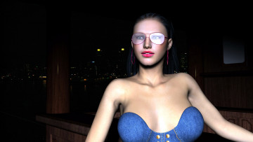 Картинка 3д графика people люди девушка очки