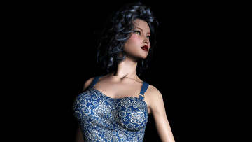 Картинка 3д графика people люди платье девушка