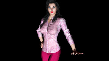 Картинка 3д графика people люди рубашка девушка