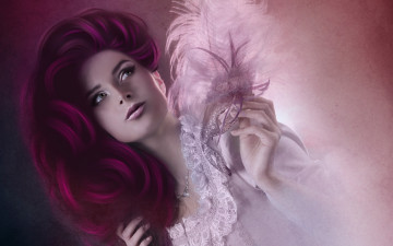 Картинка рисованные люди перья взгляд девушка