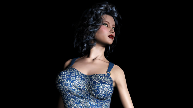 Обои картинки фото 3д, графика, people, люди, платье, девушка