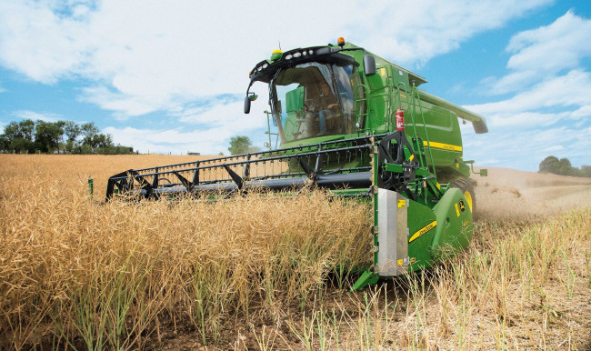 Обои картинки фото john, deere, series, техника, комбайны, урожай, комбайн, поле, уборочная