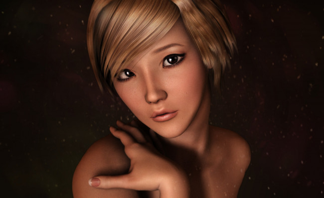 Обои картинки фото рисованные, люди, взгляд, девушка