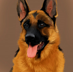 Картинка рисованные животные +собаки язык пасть