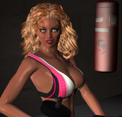 Картинка 3д+графика люди+ people купальник блондинка взгляд девушка