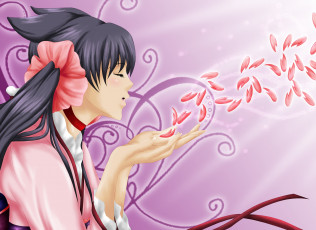 Картинка векторная+графика девушки лепестки девушка