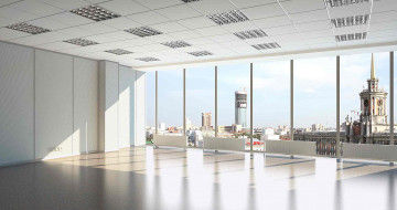 Картинка интерьер кабинет +библиотека +офис окно оффис город панорама