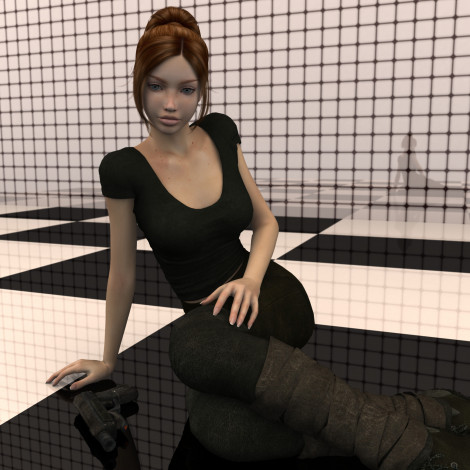 Обои картинки фото 3д графика, люди , people, взгляд, девушка