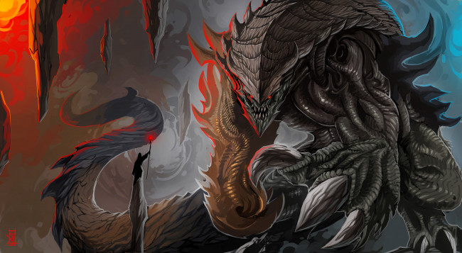 Обои картинки фото рисованные, животные,  сказочные,  мифические, существо