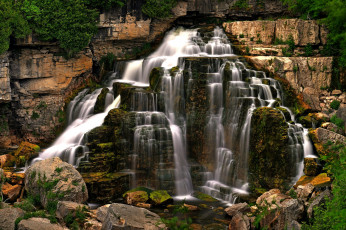 Картинка природа водопады река лес водопад