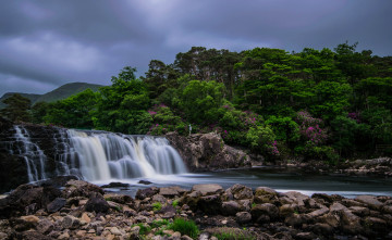 Картинка природа водопады водопад река лес