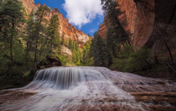 Картинка природа водопады водопад река лес