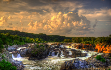 Картинка природа водопады водопад река лес
