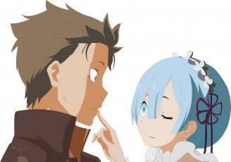 Картинка аниме re +zero+kara+hajimeru+isekai+seikatsu двое