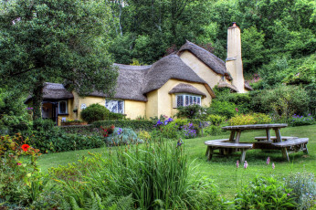 Картинка города -+здания +дома цветы лужайка коттедж