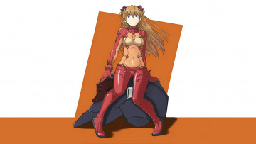 Картинка аниме evangelion девушка фон взгляд