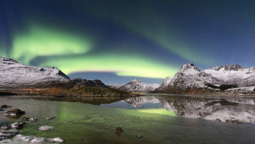 Картинка природа северное+сияние простор