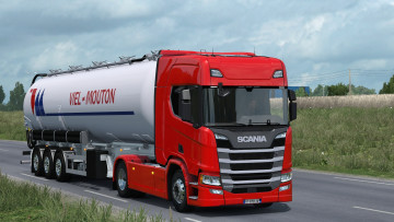 Картинка scania автомобили scania+ выставка улица грузовик