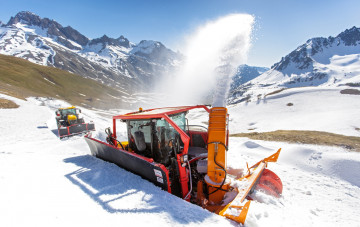 обоя техника, снегоуборочная техника, снег, горы