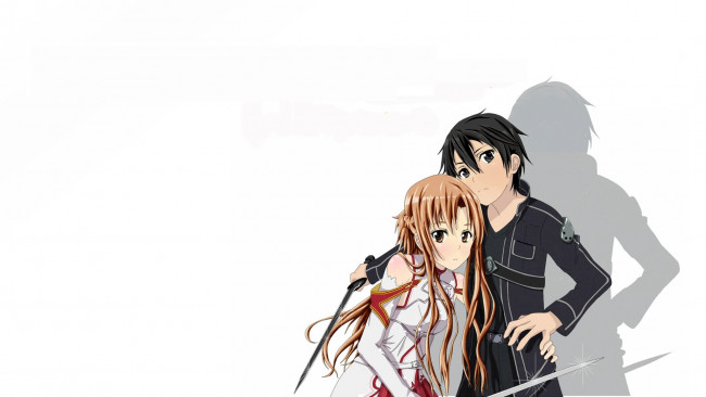 Обои картинки фото аниме, sword art online, девушка, взгляд, фон