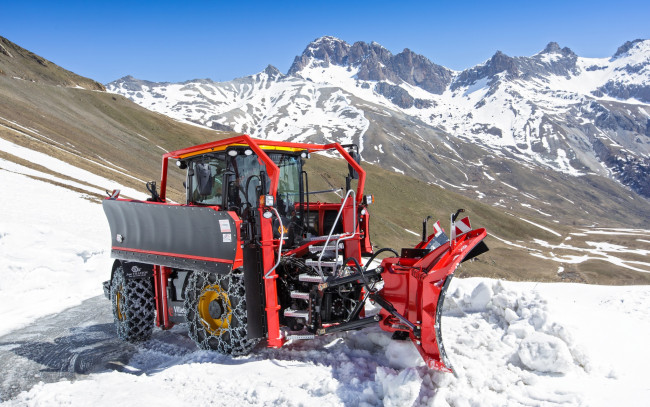 Обои картинки фото техника, снегоуборочная техника, снег, горы