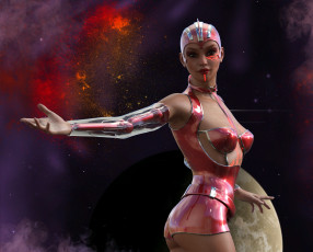 Картинка 3д+графика фантазия+ fantasy фон взгляд девушка