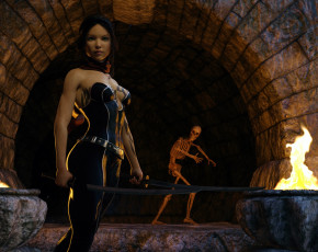 Картинка 3д+графика ужас+ horror фон девушка взгляд