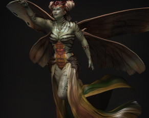 Картинка 3д+графика существа+ creatures взгляд девушка фон