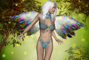 Картинка 3д+графика ангел+ angel взгляд девушка фон