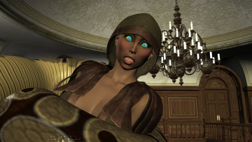 Картинка 3д+графика фантазия+ fantasy фон взгляд девушка