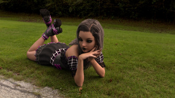 Картинка 3д+графика люди+ people фон взгляд девушка