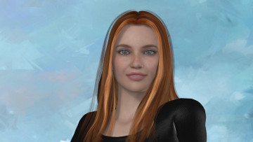 Картинка 3д+графика портрет+ portraits фон взгляд девушка