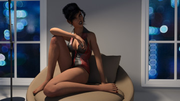 Картинка 3д+графика существа+ creatures девушка вампир фон взгляд