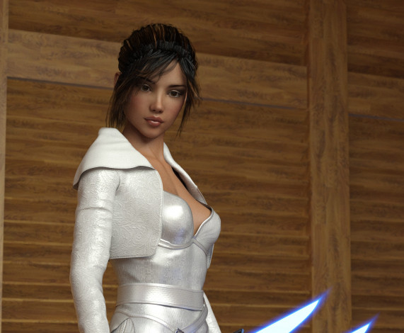 Обои картинки фото 3д графика, фантазия , fantasy, взгляд, девушка, фон