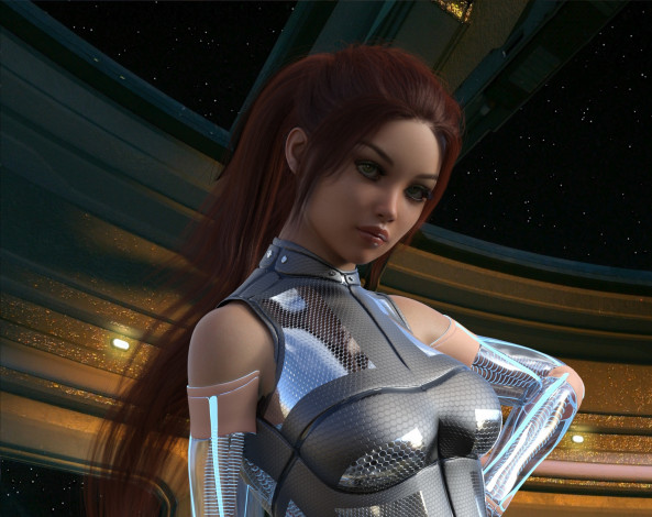 Обои картинки фото 3д графика, люди , people, фон, девушка, взгляд