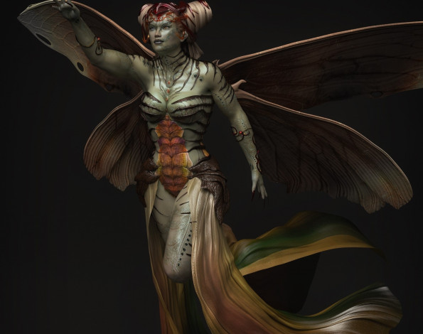 Обои картинки фото 3д графика, существа , creatures, взгляд, девушка, фон