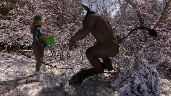 Обои картинки фото 3д графика, фантазия , fantasy, фон, подарок, девушка, взгляд