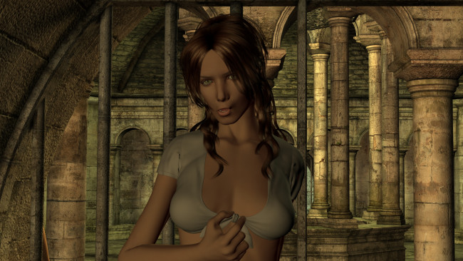 Обои картинки фото 3д графика, фантазия , fantasy, взгляд, девушка, фон