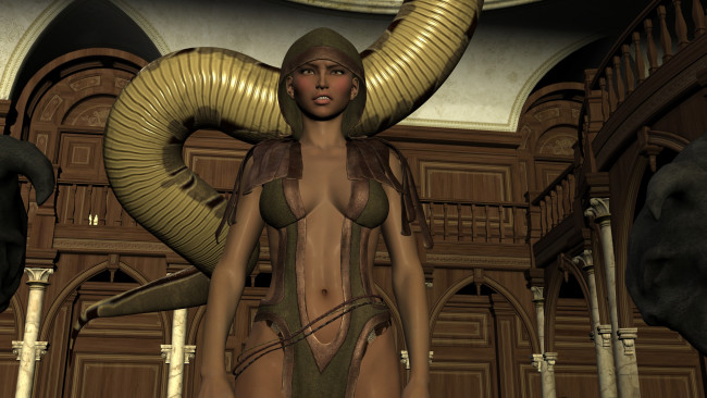 Обои картинки фото 3д графика, фантазия , fantasy, взгляд, девушка, фон