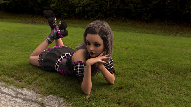 Обои картинки фото 3д графика, люди , people, фон, взгляд, девушка