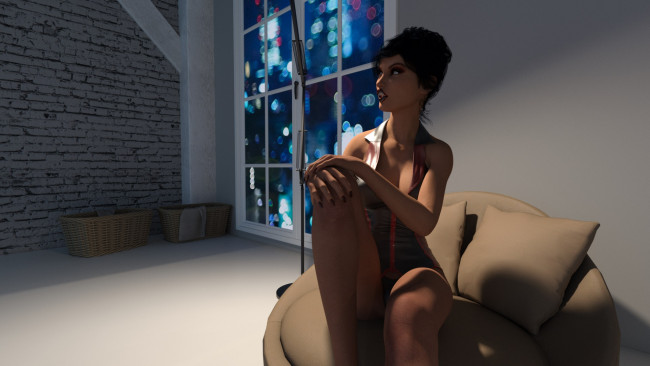 Обои картинки фото 3д графика, существа , creatures, вампир, фон, взгляд, девушка