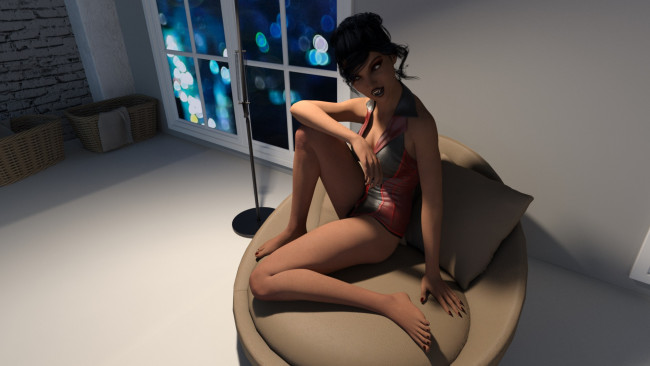 Обои картинки фото 3д графика, существа , creatures, взгляд, вампир, фон, девушка