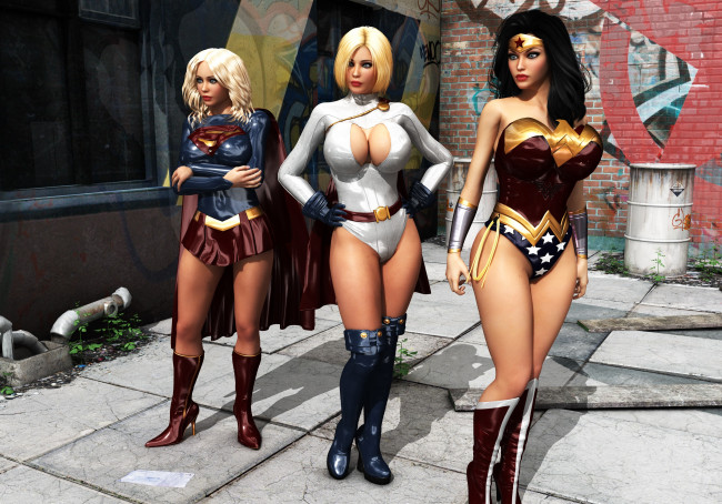 Обои картинки фото 3д графика, фантазия , fantasy, фон, взгляд, девушки