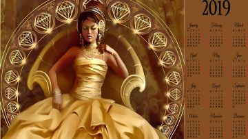 Картинка календари фэнтези девушка кресло женщина calendar 2019