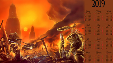 Картинка календари фэнтези самолет calendar существо танк 2019